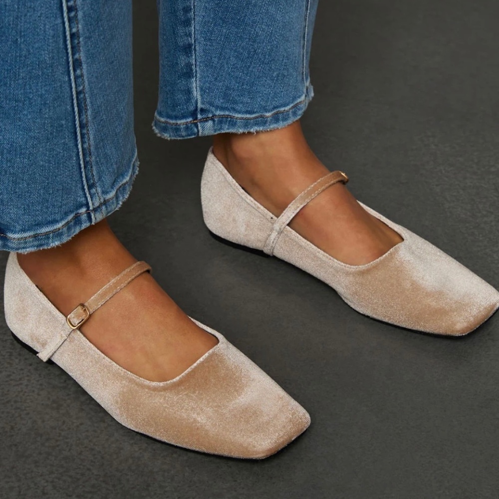Velvet Ballet Flats - Picture 1 of 5